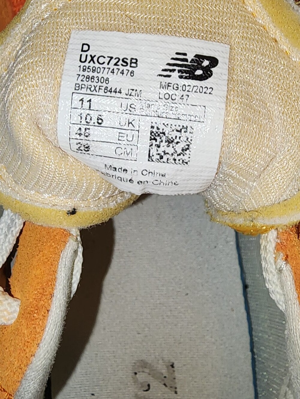 New Balance  Orange and White Suede Lace-Up Sneakers